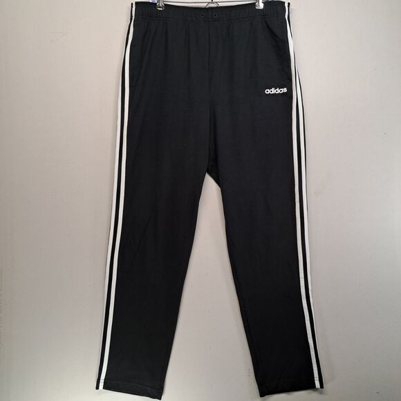 adidas Other - Adidas Track Pants Mens  XL Black  White 3 Stripes Warm Up Straight Leg Gym